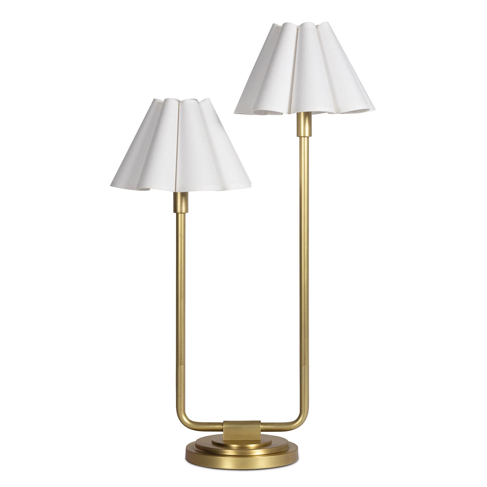 Polly Double Arm Table Lamp (White Scalloped Shade) | Regina